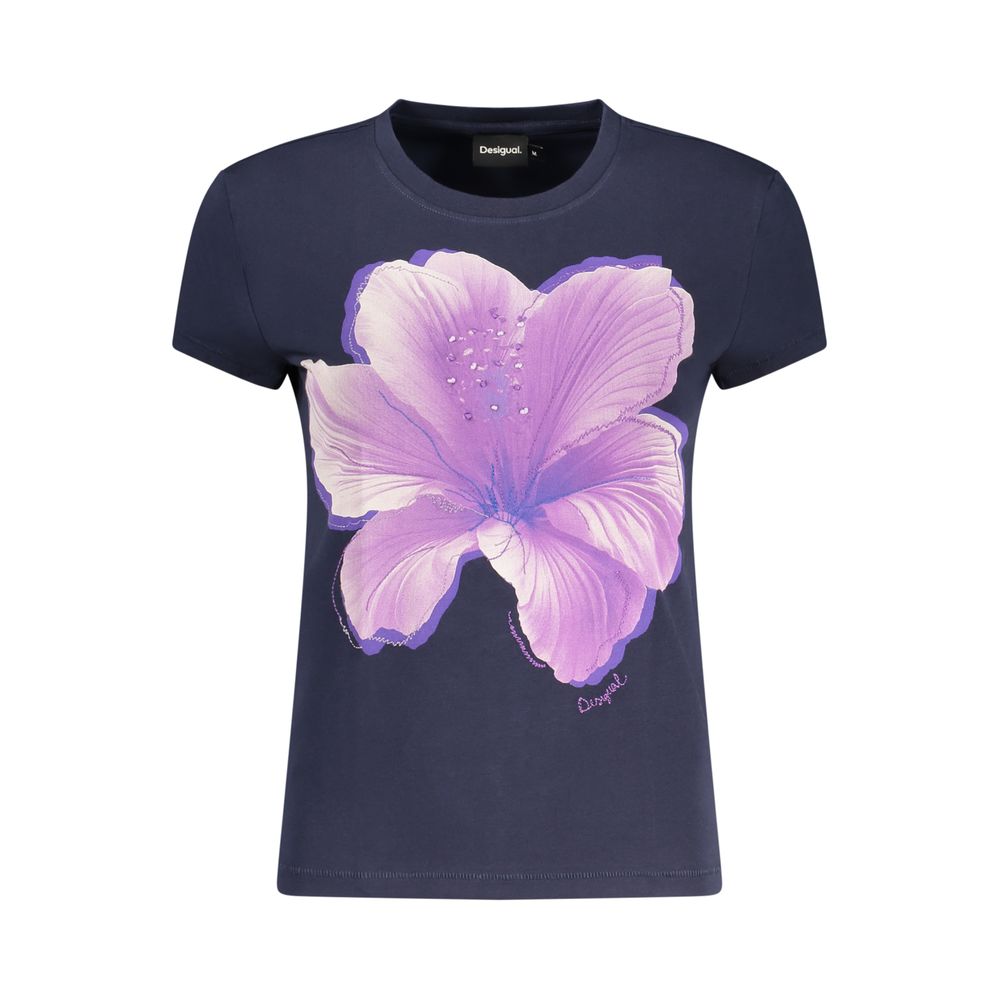 Desigual Blue Cotton T-Shirt - Eljoys Fashion 