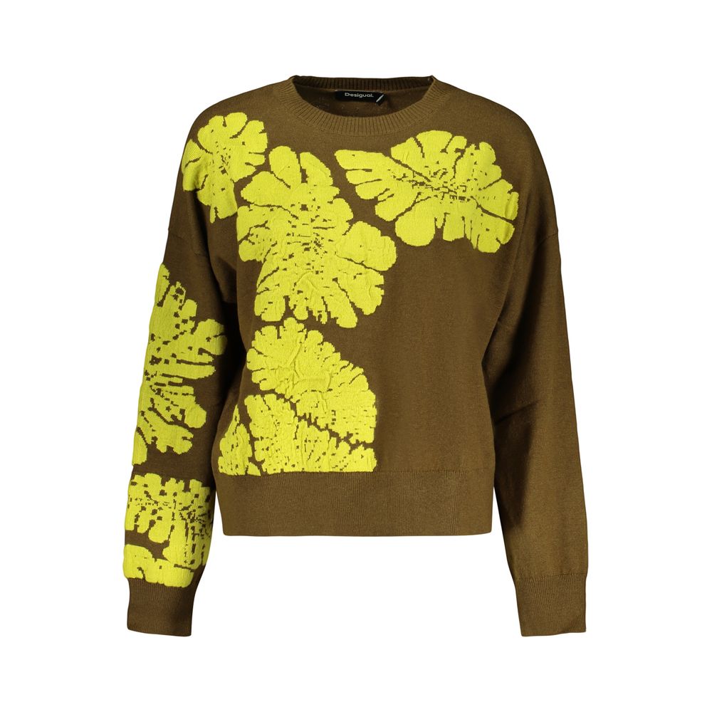 Desigual Green Wool Sweatshirt - Eljoys Fashion 