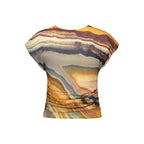 Desigual Beige Elastane T-Shirt - Eljoys Fashion 