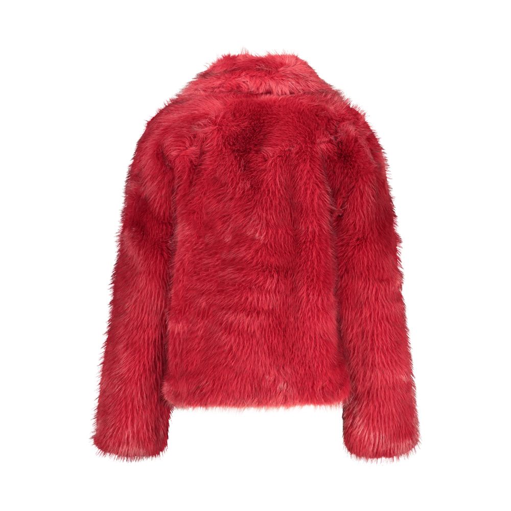 Desigual Red Polyester Full-Length Jacket - Eljoys Fashion 