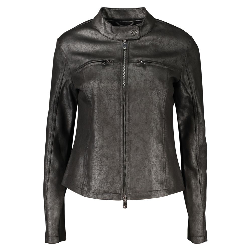 Desigual Black Polyester Biker Jacket - Eljoys Fashion 