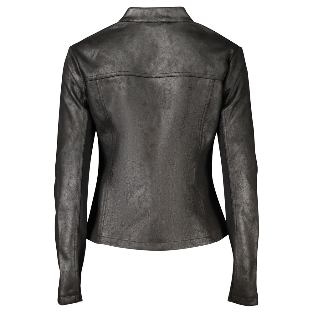 Desigual Black Polyester Biker Jacket - Eljoys Fashion 