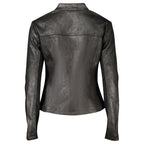 Desigual Black Polyester Biker Jacket - Eljoys Fashion 