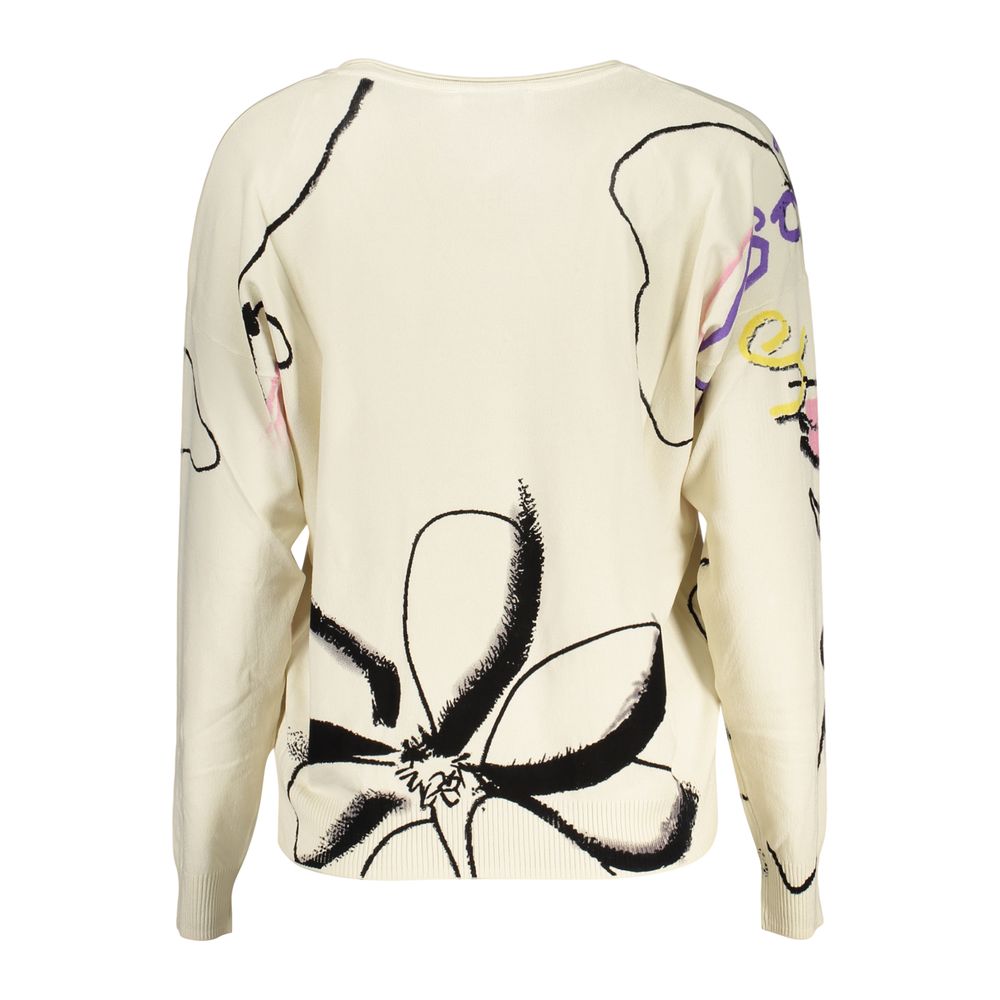 Desigual White Viscose Sweatshirt - Eljoys Fashion 