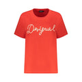 Desigual Red Cotton T-Shirt - Eljoys Fashion 