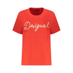 Desigual Red Cotton T-Shirt - Eljoys Fashion 