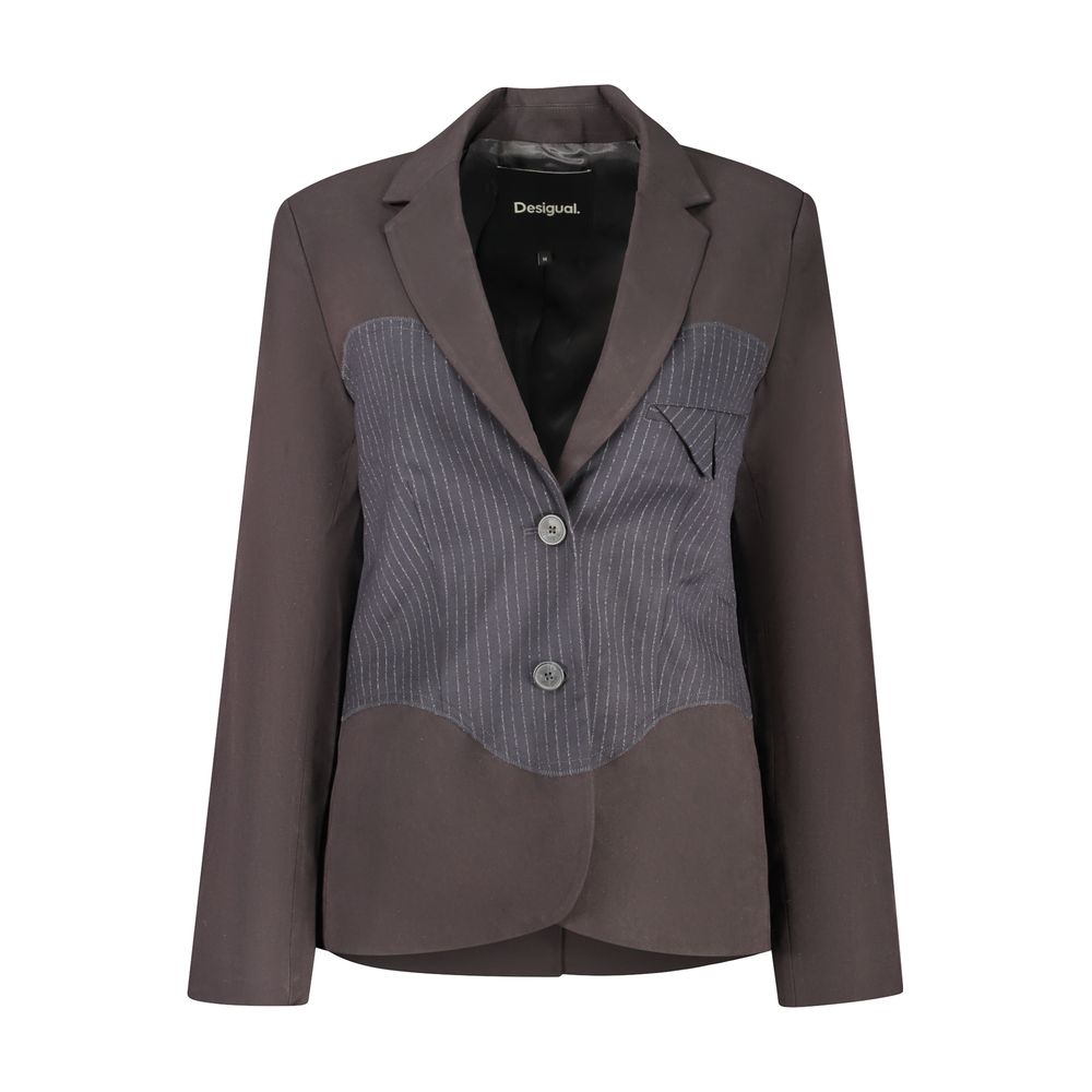 Desigual Black Polyester Blazer - Eljoys Fashion 