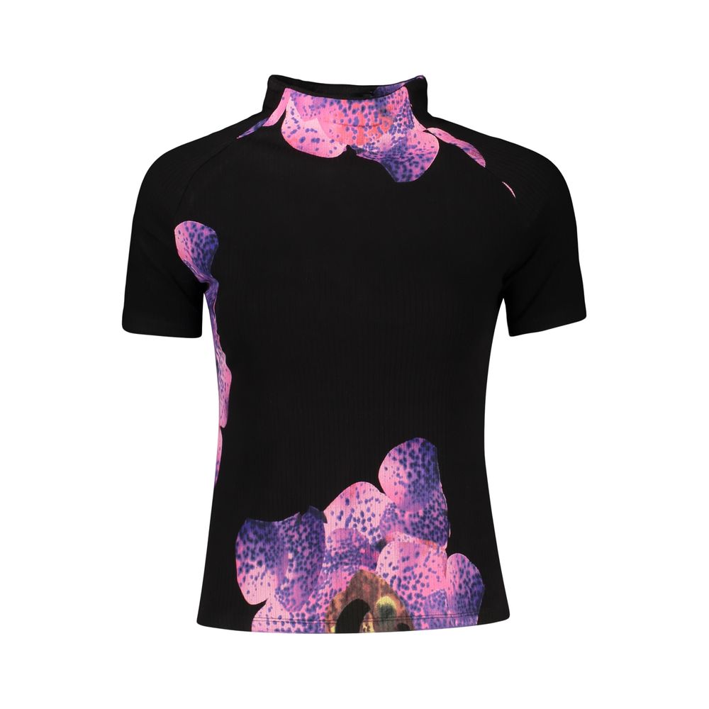 Desigual Black Elastane T-Shirt - Eljoys Fashion 