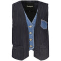 Desigual Blue Cotton Waistcoat - Eljoys Fashion 
