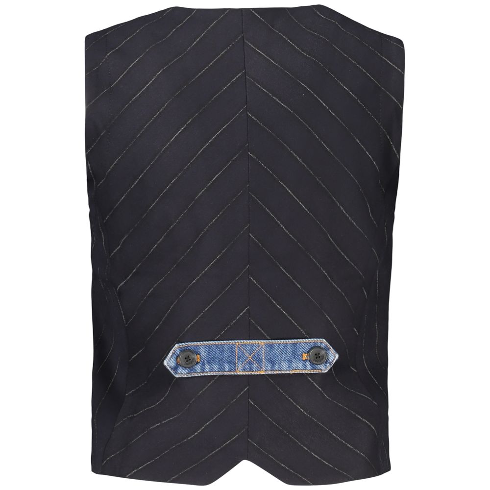 Desigual Blue Cotton Waistcoat - Eljoys Fashion 