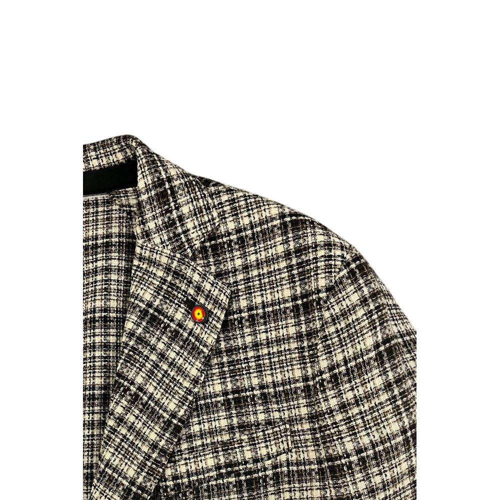 Roberto Pepe Luxury Beige Cotton Men Jacket - Eljoys Fashion 
