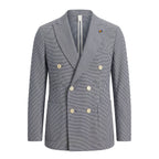 Roberto Pepe Luxury Blue Cotton Men Jacket - Eljoys Fashion 