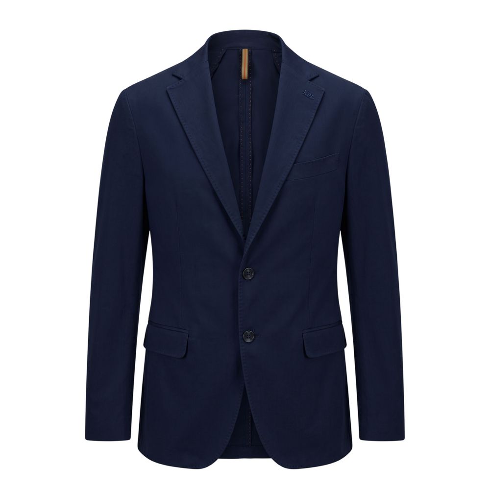 Roberto Pepe Luxury Blue Cotton Men Jacket - Eljoys Fashion 