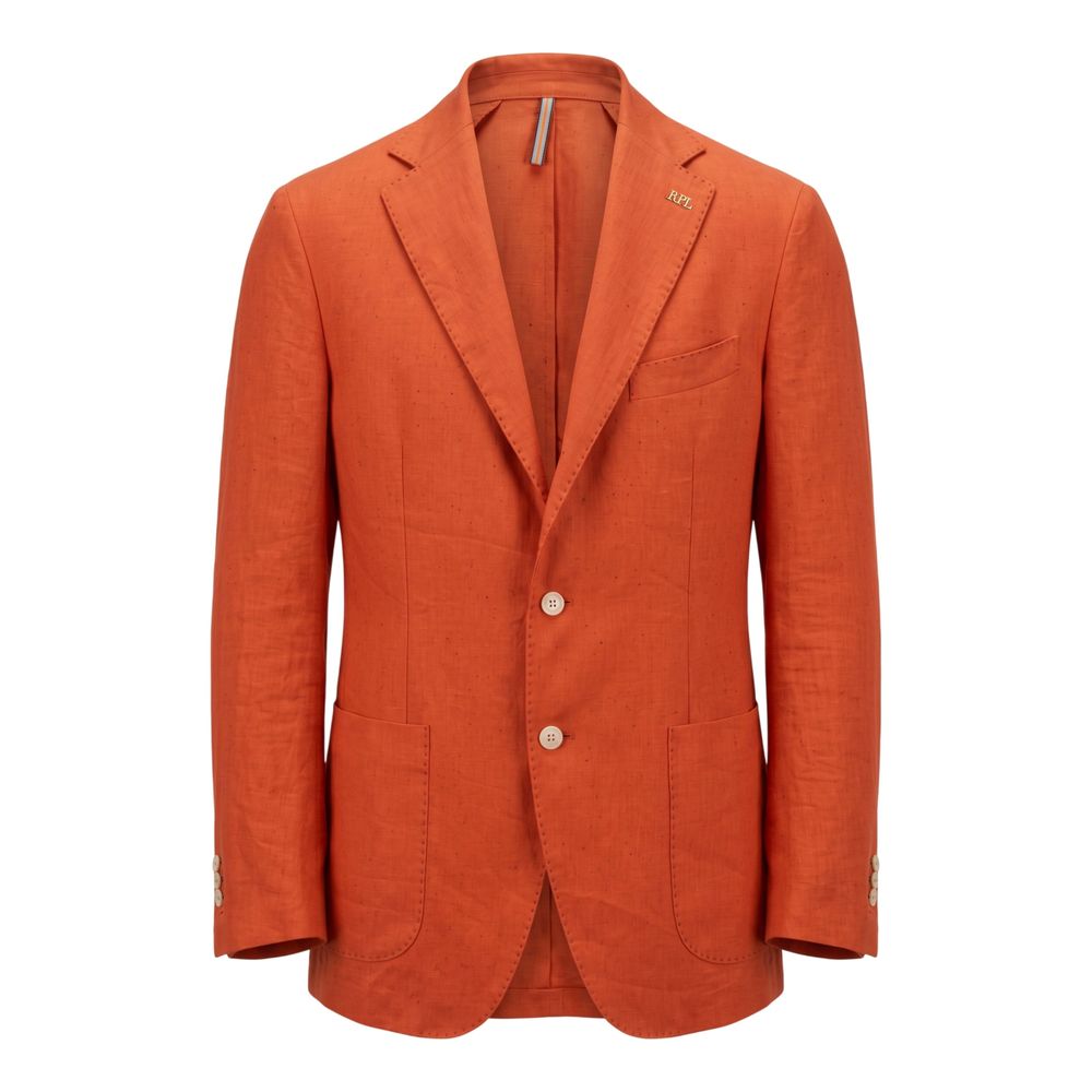 Roberto Pepe Luxury Orange Linen Men Jacket - Eljoys Fashion 