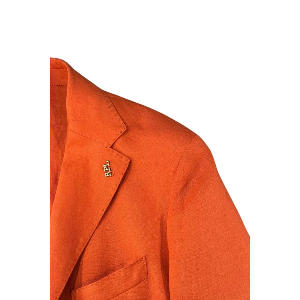Roberto Pepe Luxury Orange Linen Men Jacket - Eljoys Fashion 