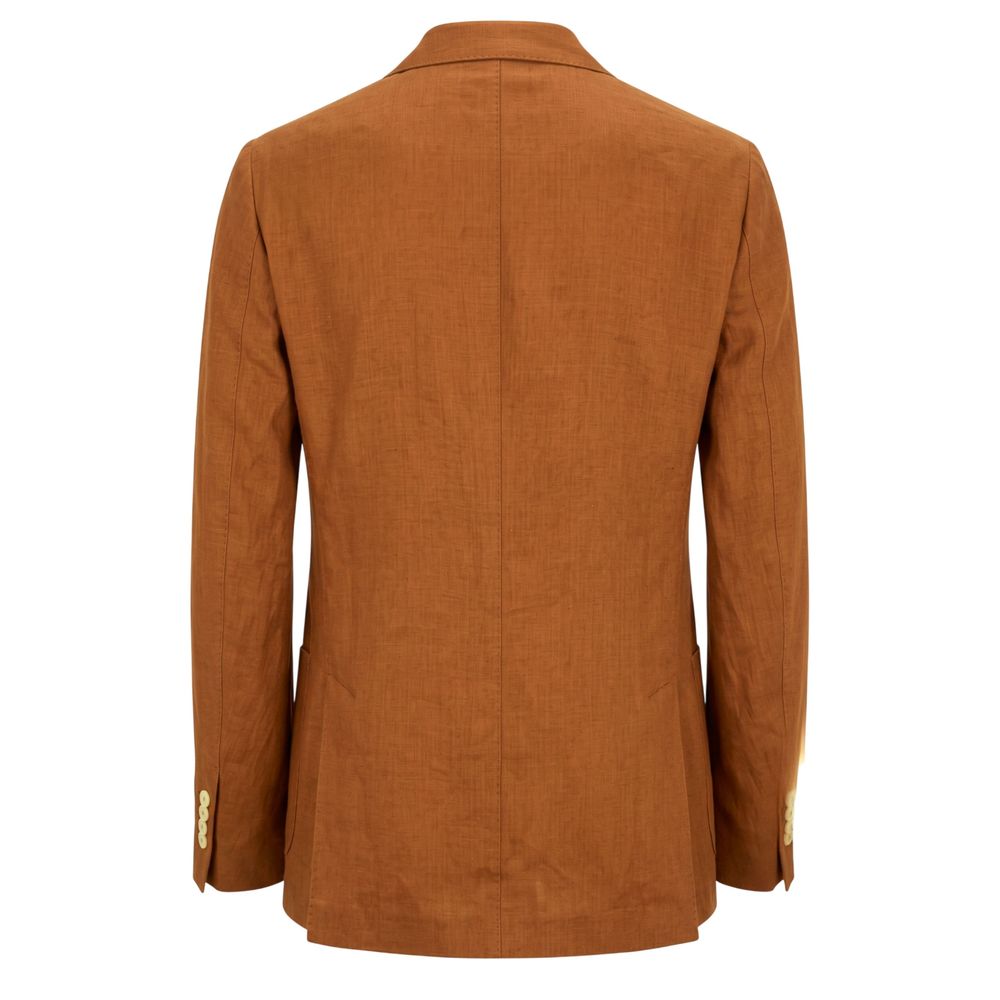 Roberto Pepe Luxury Brown Linen Men's Jacket - Eljoys Fashion 