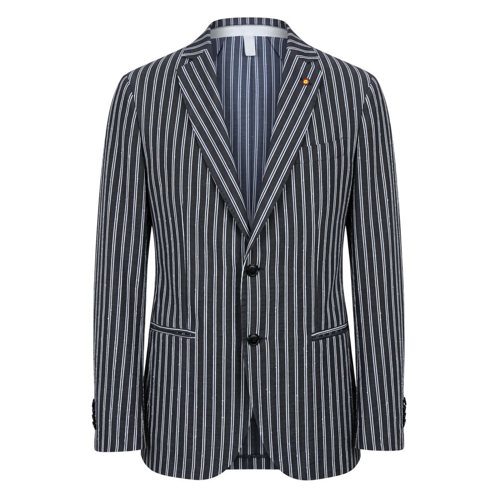 Roberto Pepe Luxury Blue Cotton Men's Jacket - Eljoys Fashion 