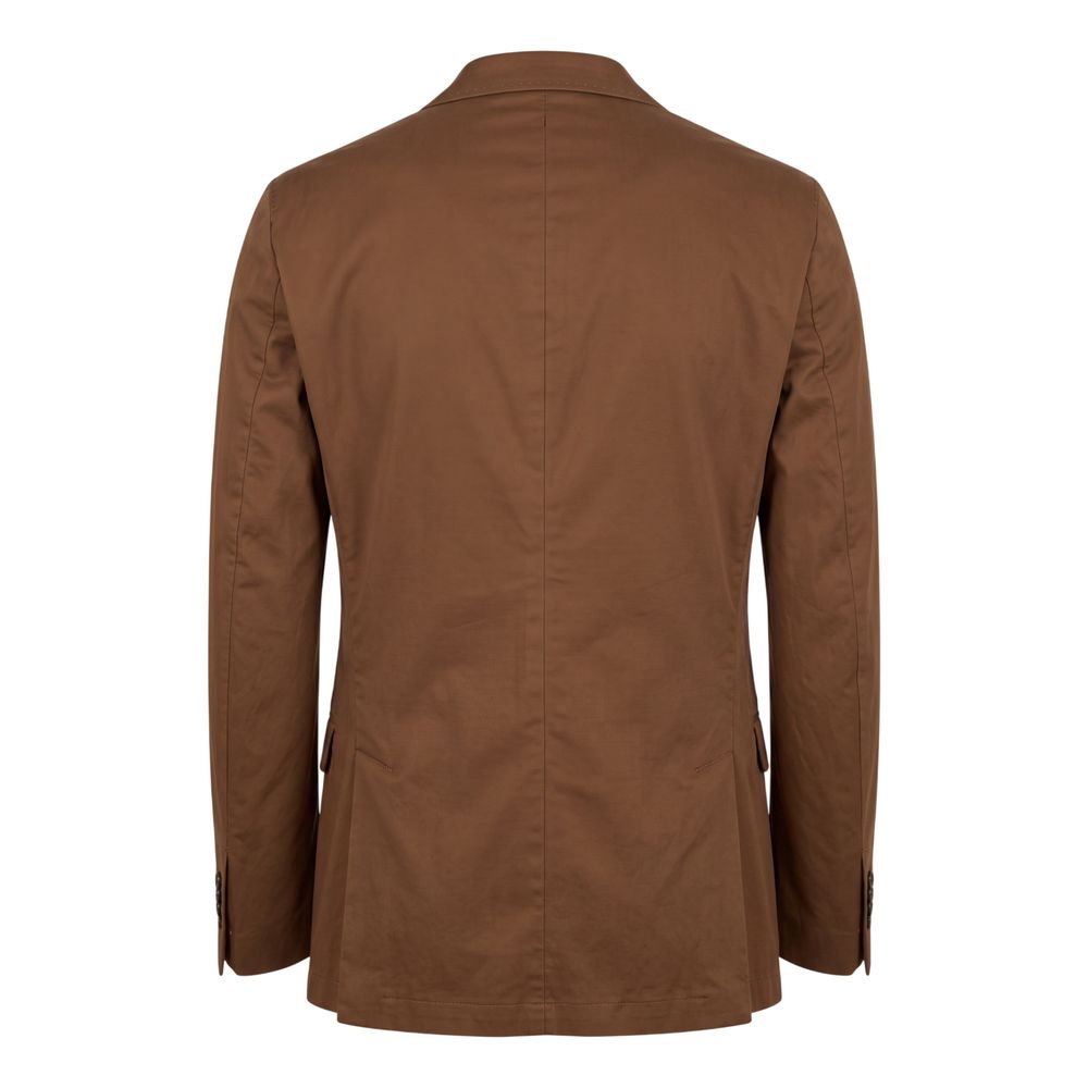 Roberto Pepe Luxury Brown Cotton Men's Jacket - Eljoys Fashion 