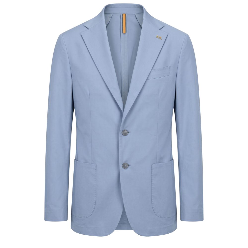 Roberto Pepe Luxury Light Blue Cotton Men Jacket - Eljoys Fashion 