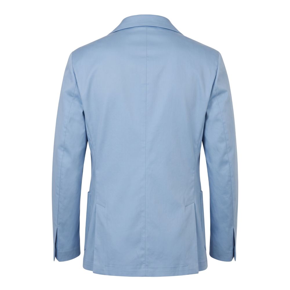 Roberto Pepe Luxury Light Blue Cotton Men Jacket - Eljoys Fashion 