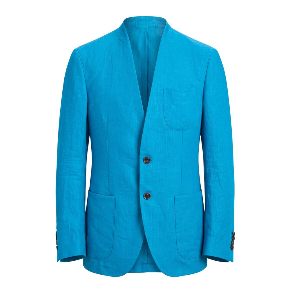 Roberto Pepe Luxury Blue Cotton Men's Jacket - Eljoys Fashion 