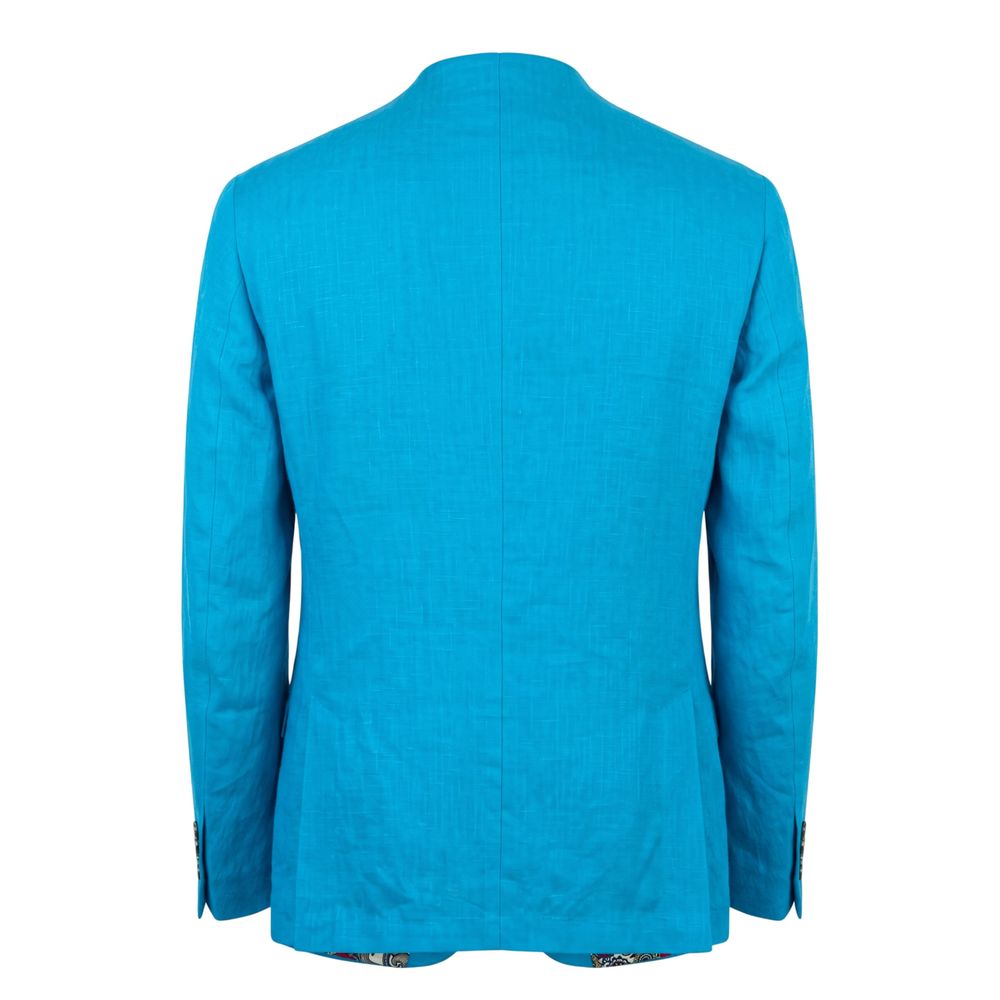 Roberto Pepe Luxury Blue Cotton Men's Jacket - Eljoys Fashion 