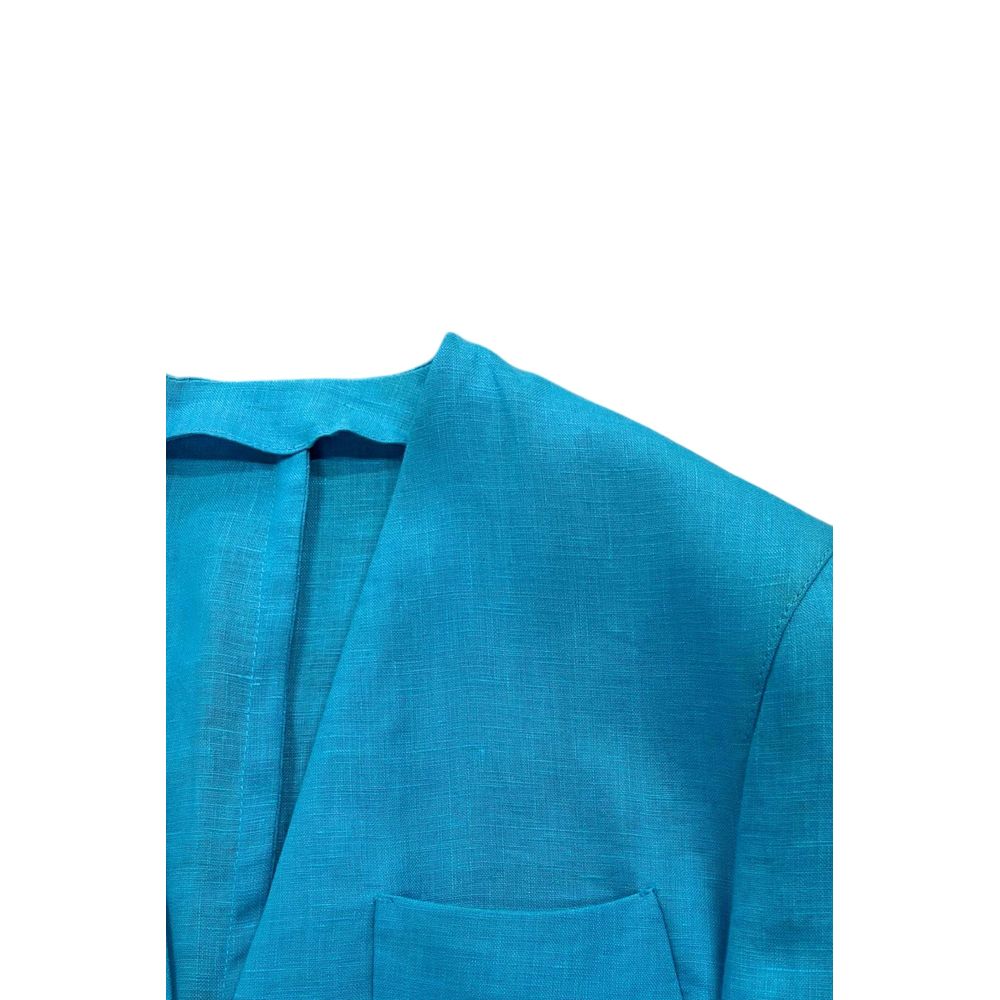 Roberto Pepe Luxury Blue Cotton Men's Jacket - Eljoys Fashion 