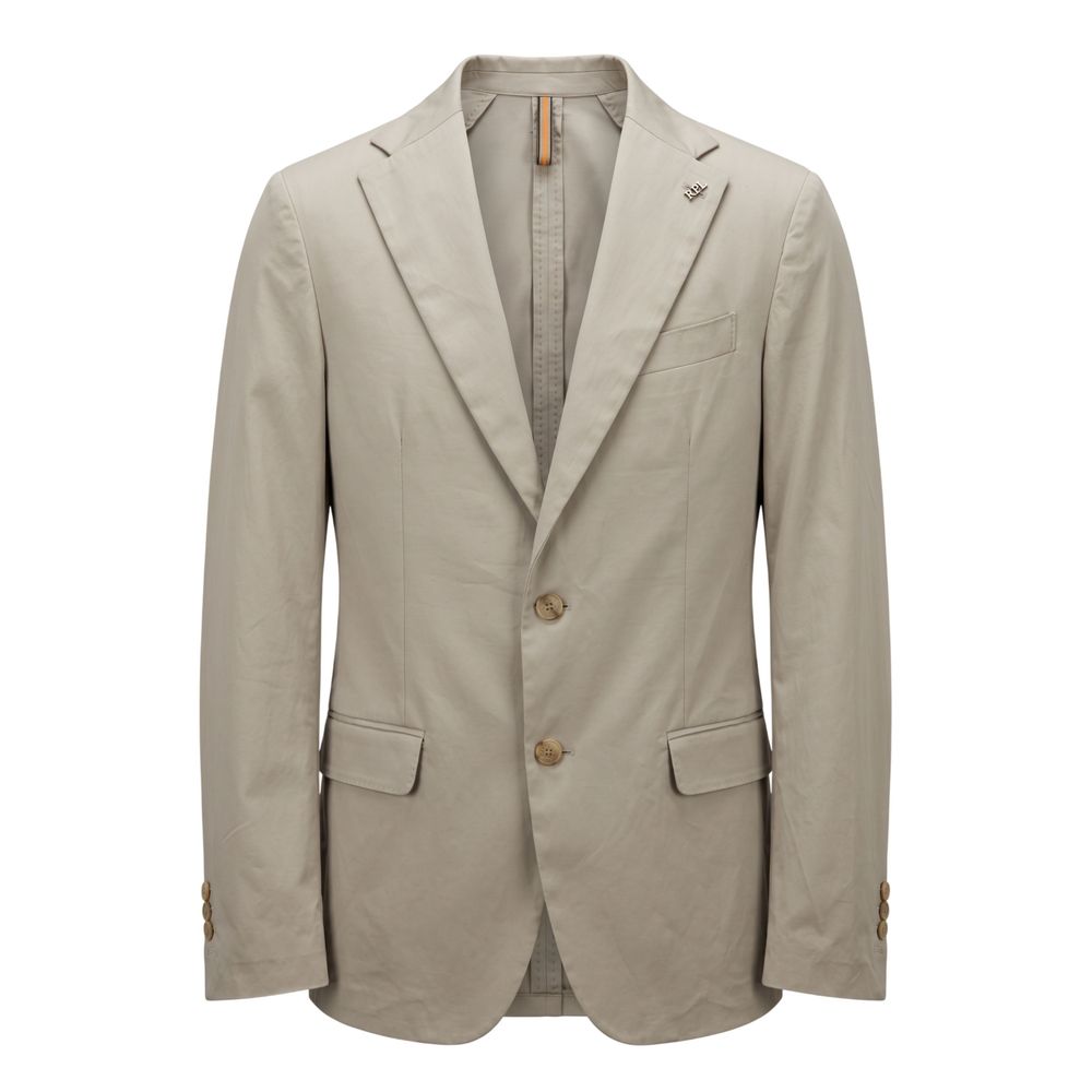 Roberto Pepe Luxury Beige Cotton Men's Jacket - Eljoys Fashion 