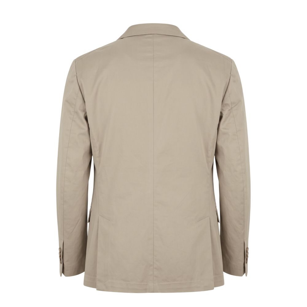 Roberto Pepe Luxury Beige Cotton Men's Jacket - Eljoys Fashion 