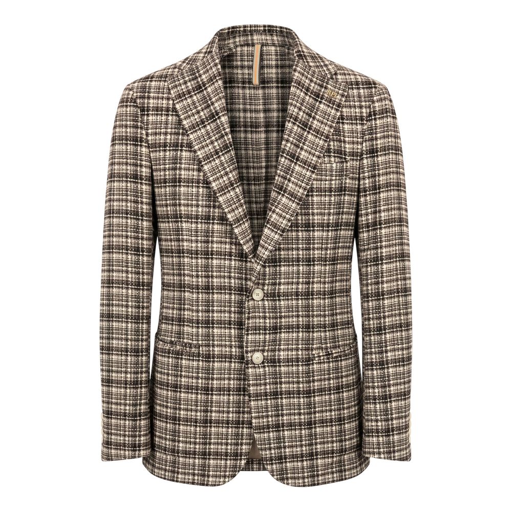 Roberto Pepe Luxury Brown Cotton Men Jacket - Eljoys Fashion 