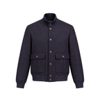 Autore Blue Virgin Wool Bomber - Eljoys Fashion 