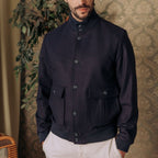 Autore Blue Virgin Wool Bomber - Eljoys Fashion 