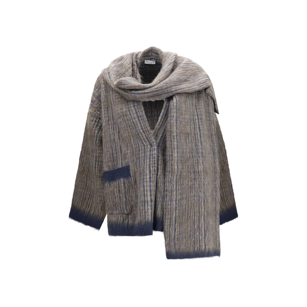 Brunello Cucinelli Gray Mohair Full-Length Jacket - Eljoys Fashion 