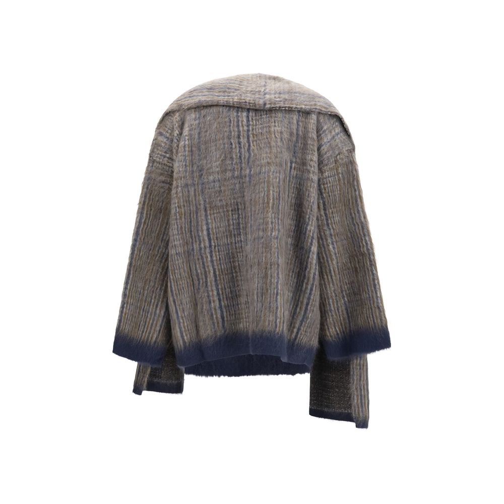 Brunello Cucinelli Gray Mohair Full-Length Jacket - Eljoys Fashion 