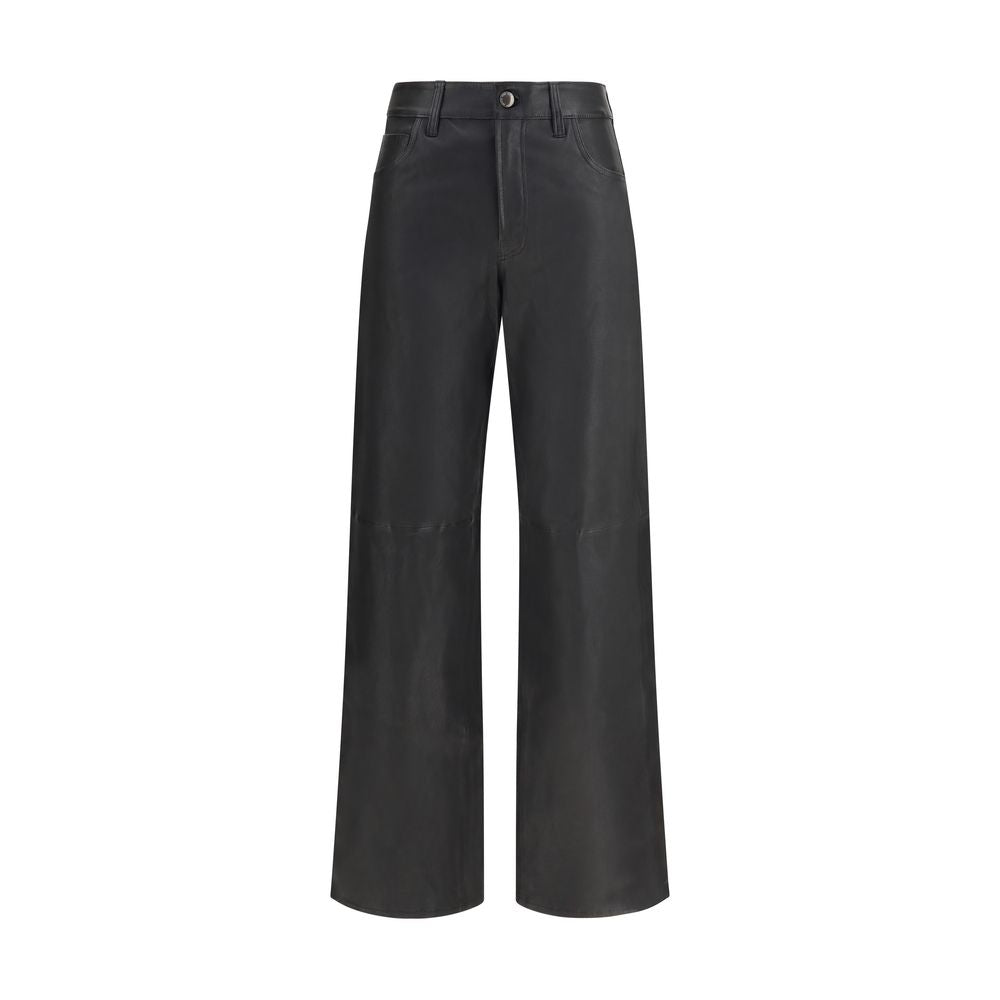 7FOR Black Leather Pants