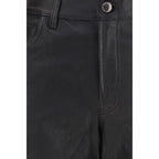 7FOR Black Leather Pants