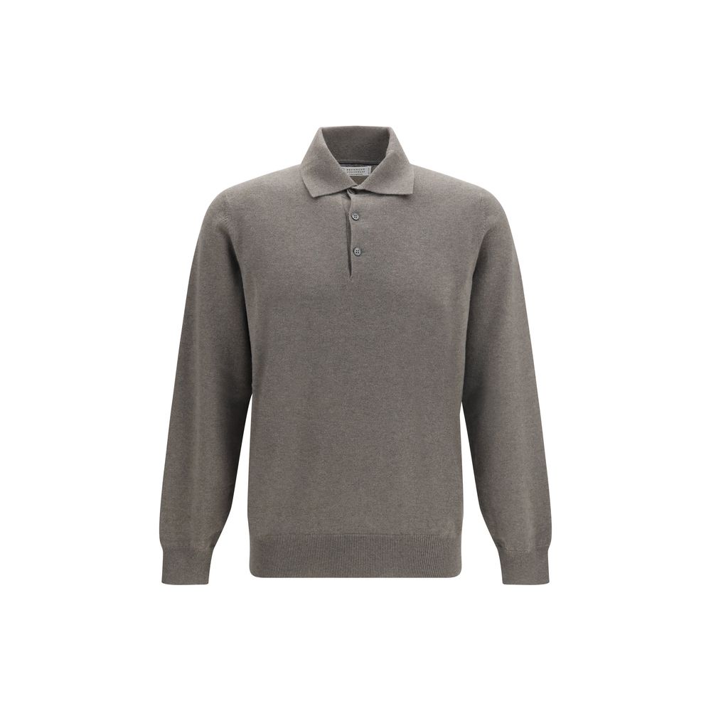 Brunello Cucinelli Brown Cashmere Polo Shirt