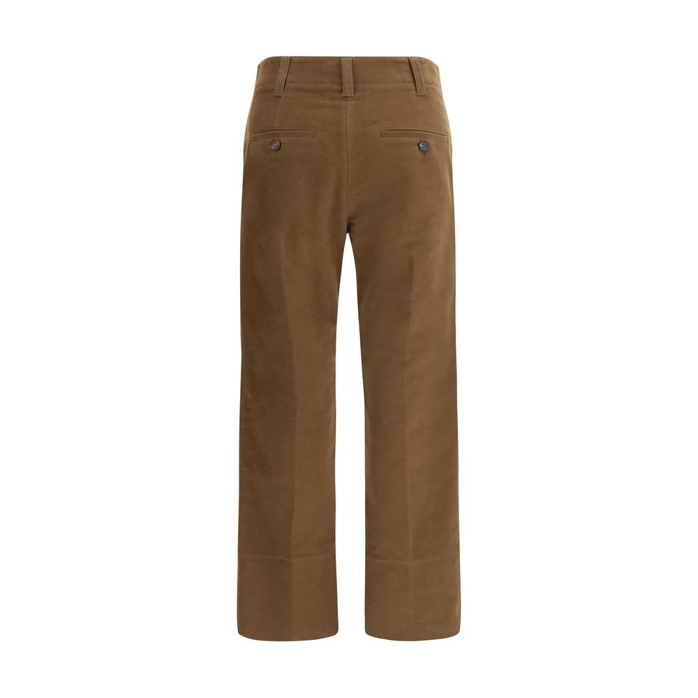 Brunello Cucinelli Brown Cotton Casual Pants - Eljoys Fashion 