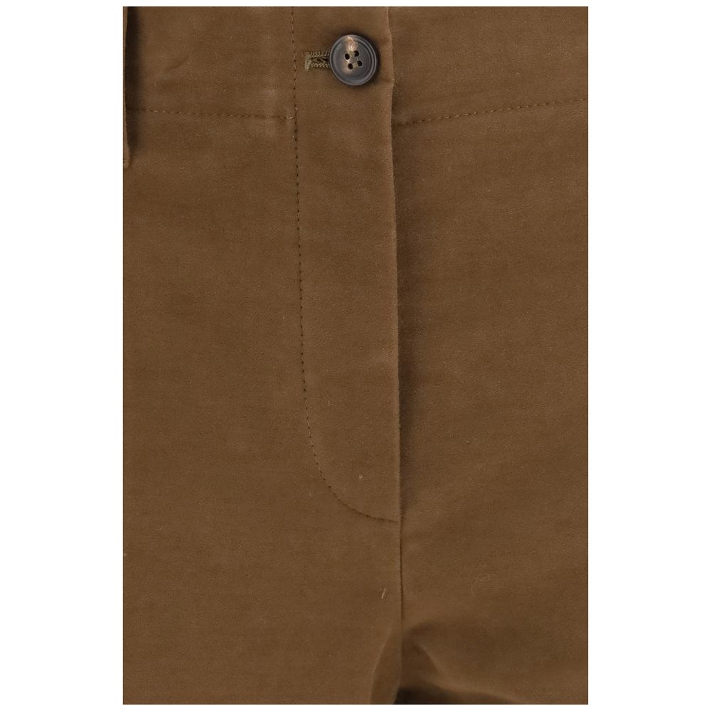 Brunello Cucinelli Brown Cotton Casual Pants - Eljoys Fashion 