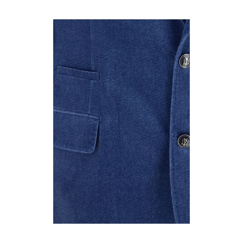 Brunello Cucinelli Blue Cotton Blazer