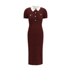 Self-Portrait Bordeaux Polyester Casual Dress