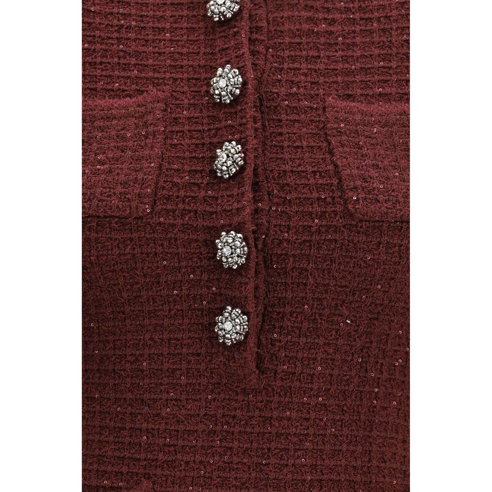 Self-Portrait Bordeaux Polyester Casual Dress