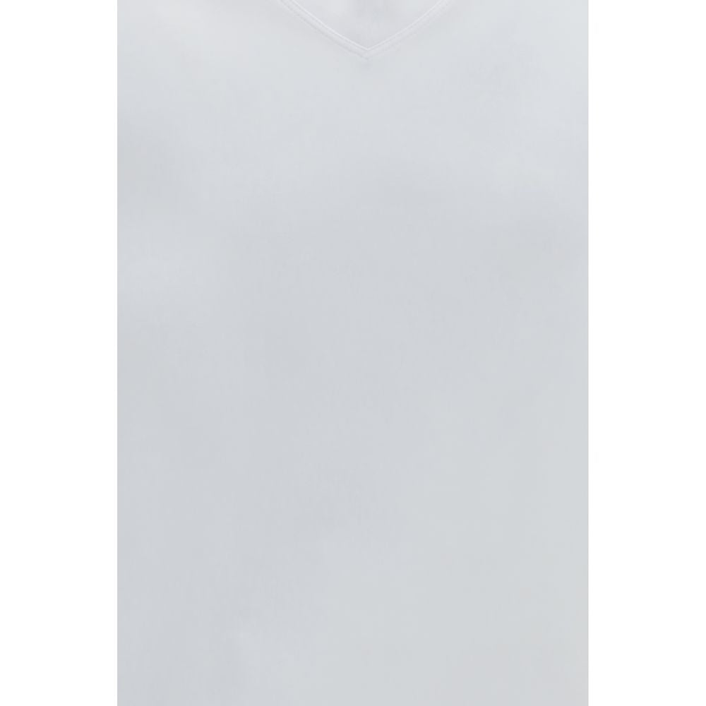Brunello Cucinelli White Cotton T-Shirt - Eljoys Fashion 
