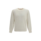 Brunello Cucinelli White Cashmere Sweater - Eljoys Fashion 