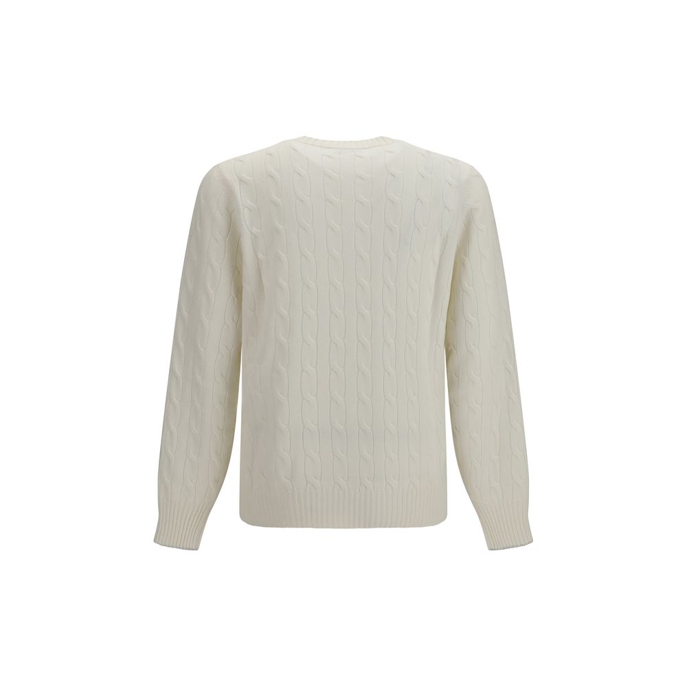 Brunello Cucinelli White Cashmere Sweater - Eljoys Fashion 