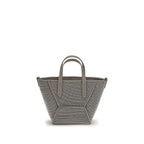 Brunello Cucinelli Gray Calf Leather Bos Taurus Shoulder Bag