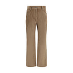 Brunello Cucinelli Brown Cotton Casual Pants - Eljoys Fashion 