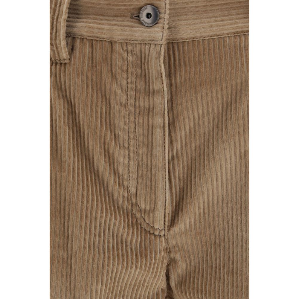 Brunello Cucinelli Brown Cotton Casual Pants - Eljoys Fashion 