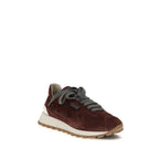 Brunello Cucinelli Bordeaux Calf Leather Bos Taurus Athletic Sneakers