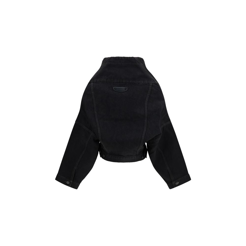 Balenciaga Black Cotton Denim Jacket - Eljoys Fashion 